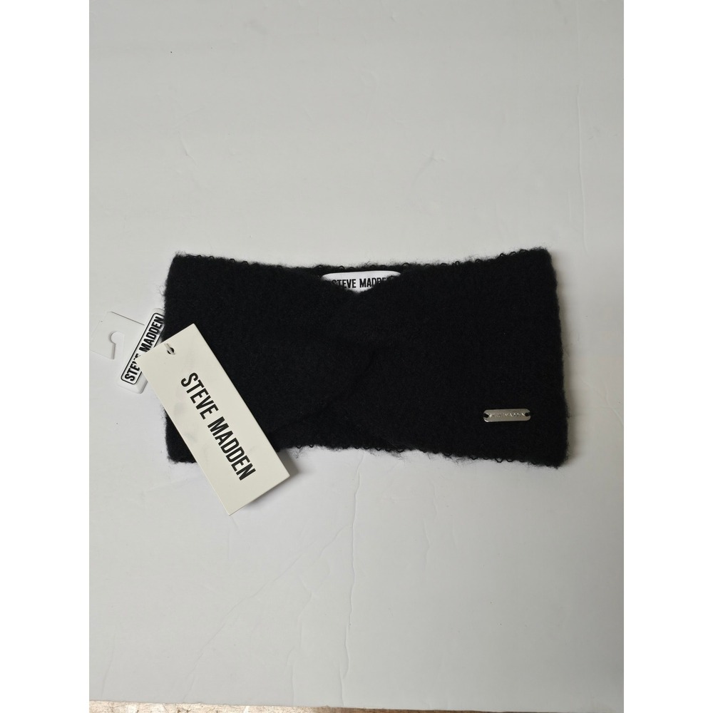 Steve Madden Black Knit Twisted Headband Ear Warmer NWT